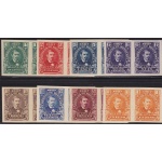 1907 HONDURAS, YT 100/107  8 valori COPPIA NON DENTELLATA (*)/SENZA GOMMA