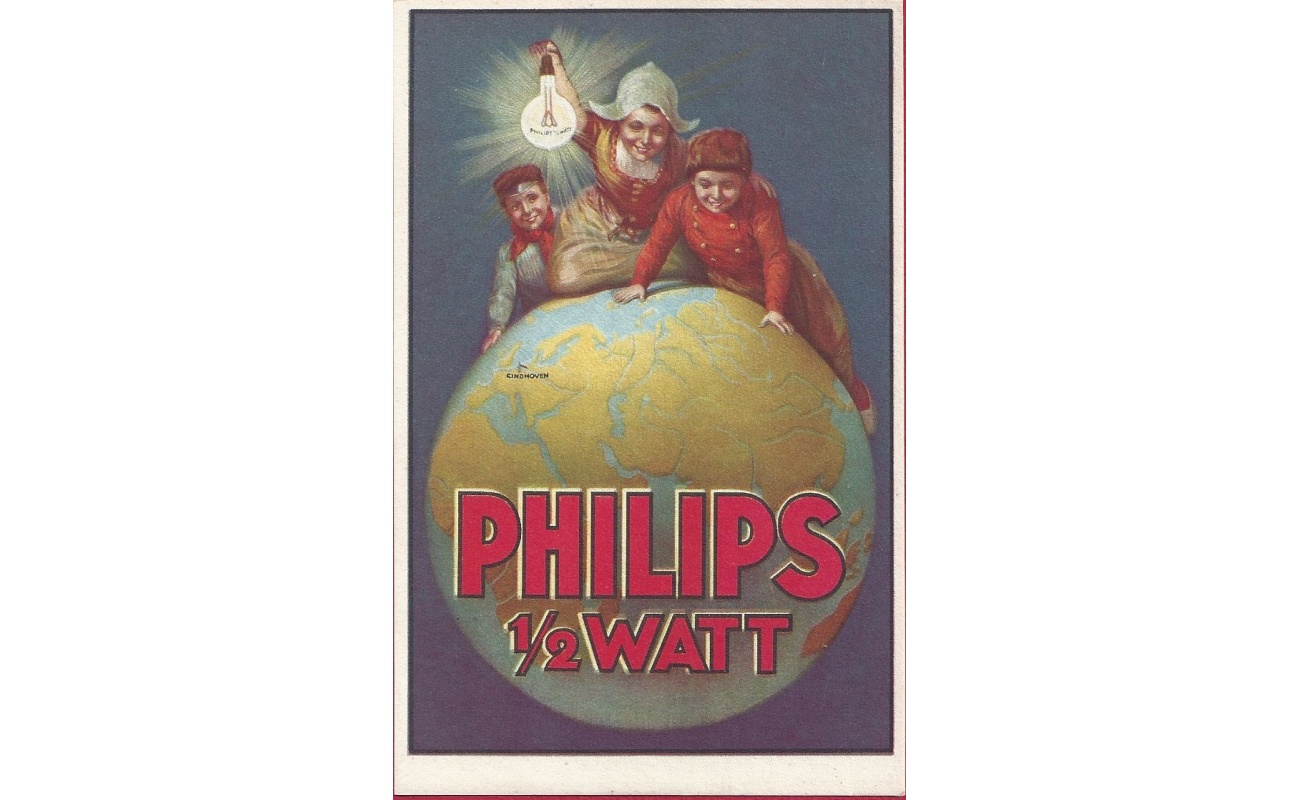 1910 Philips - Cartolina Pubblicitaria 1/2 Watt - nuova