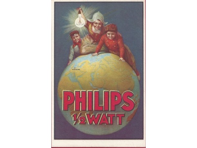 1910 Philips - Cartolina Pubblicitaria 1/2 Watt - nuova