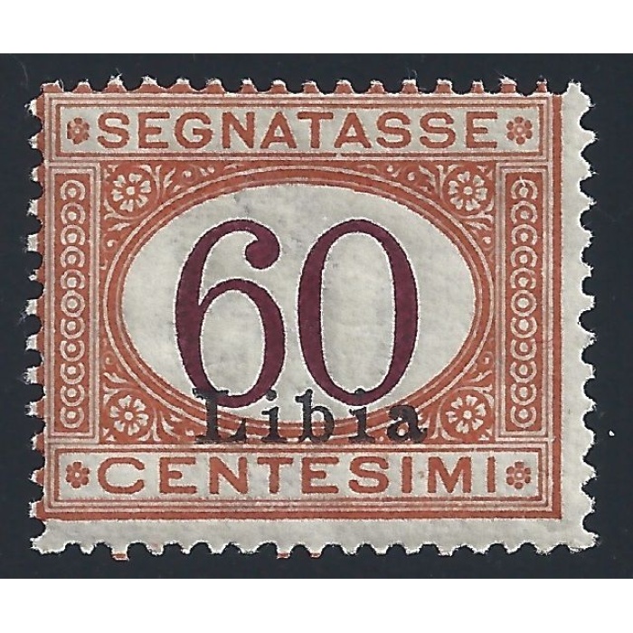 1925  LIBIA, Segnatasse n° 11 , 60 cent arancio e bruno,  MNH/**