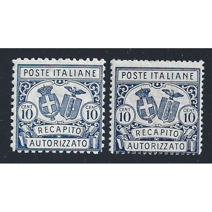 1928  Italia  -  Recapito Autorizzato RA n. 1/2  2 valori  MNH**