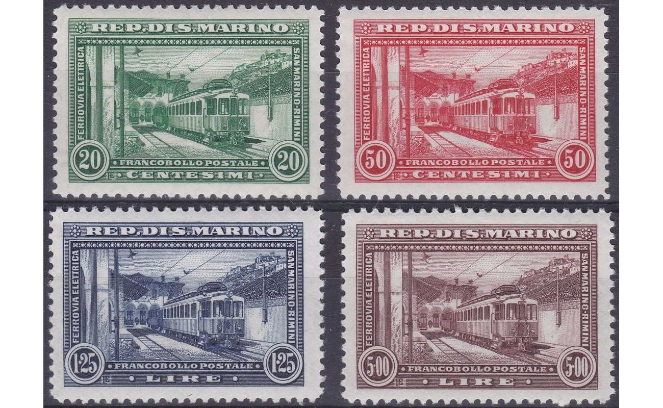 1932 SAN MARINO, n° 164-167 Ferrovia Rimini-San Marino  MNH**