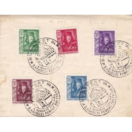 1935 Ungheria/HUNGARY, n. 467/472  5 valori su lettera con annullo speciale