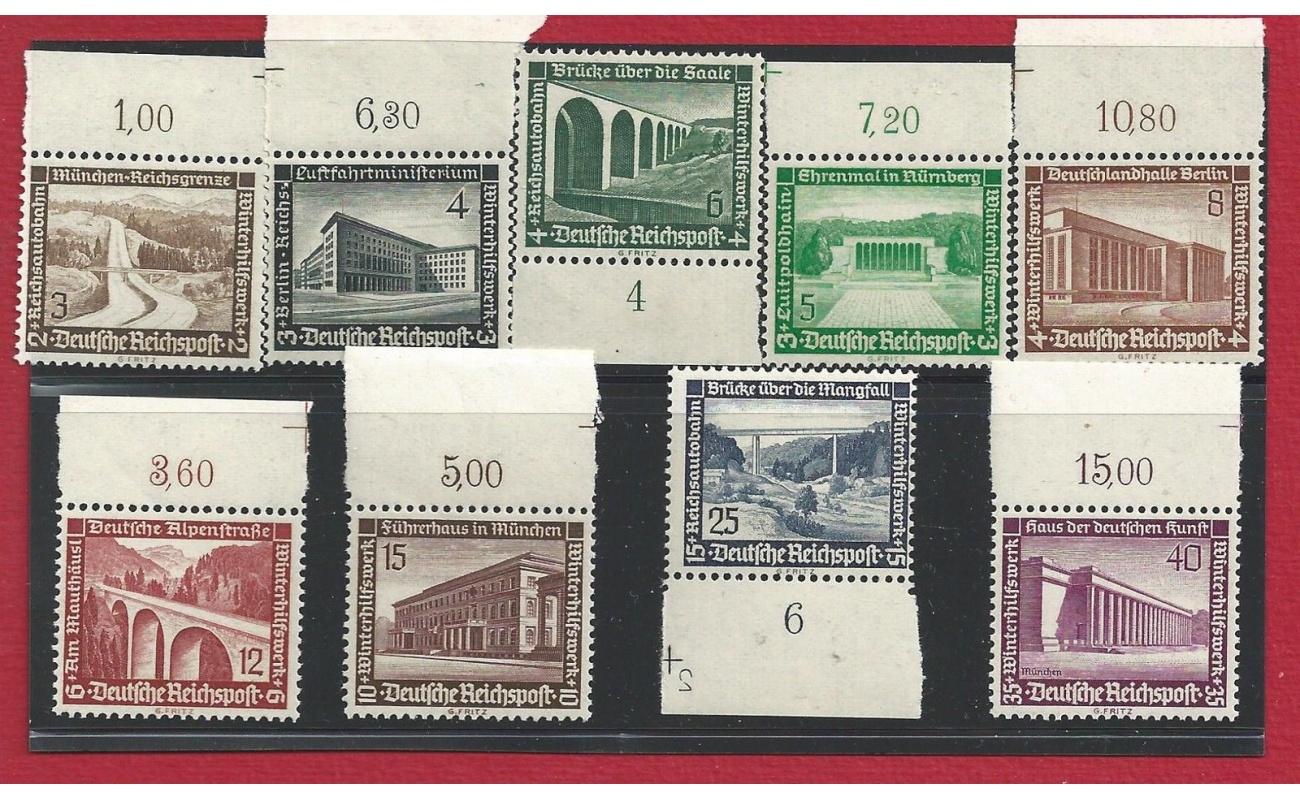 1936 GERMANIA REICH - n° 582/590  9 valori  MNH/**