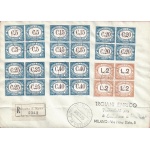 1939 SAN MARINO,Tasse n° 54/59 QUARTINA SU LETTERA