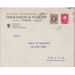 1944 RSI, Lettera affrancata con Marche da Bollo n° 15 + 22 Firmata Sorani