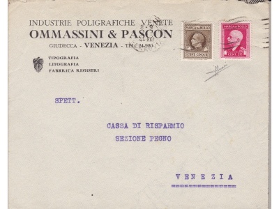 1944 RSI, Lettera affrancata con Marche da Bollo n° 15 + 22 Firmata Sorani