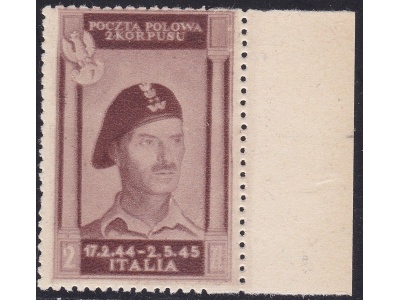 1946 CORPO POLACCO, n° 8a NUOVO SENZA GOMMA (*)  Certificato Biondi