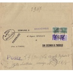 1947  Manoscritto con il Segnatasse da Lire 2 in coppia+ valori Democratica