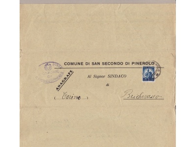 1947  Manoscritto con il Segnatasse da Lire 2 in coppia+ valori Democratica