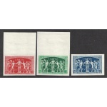 1949 FRANCIA   - Yvert n° 850/852 - 75 Anniversario dell'UPU - non dentellato - MNH**