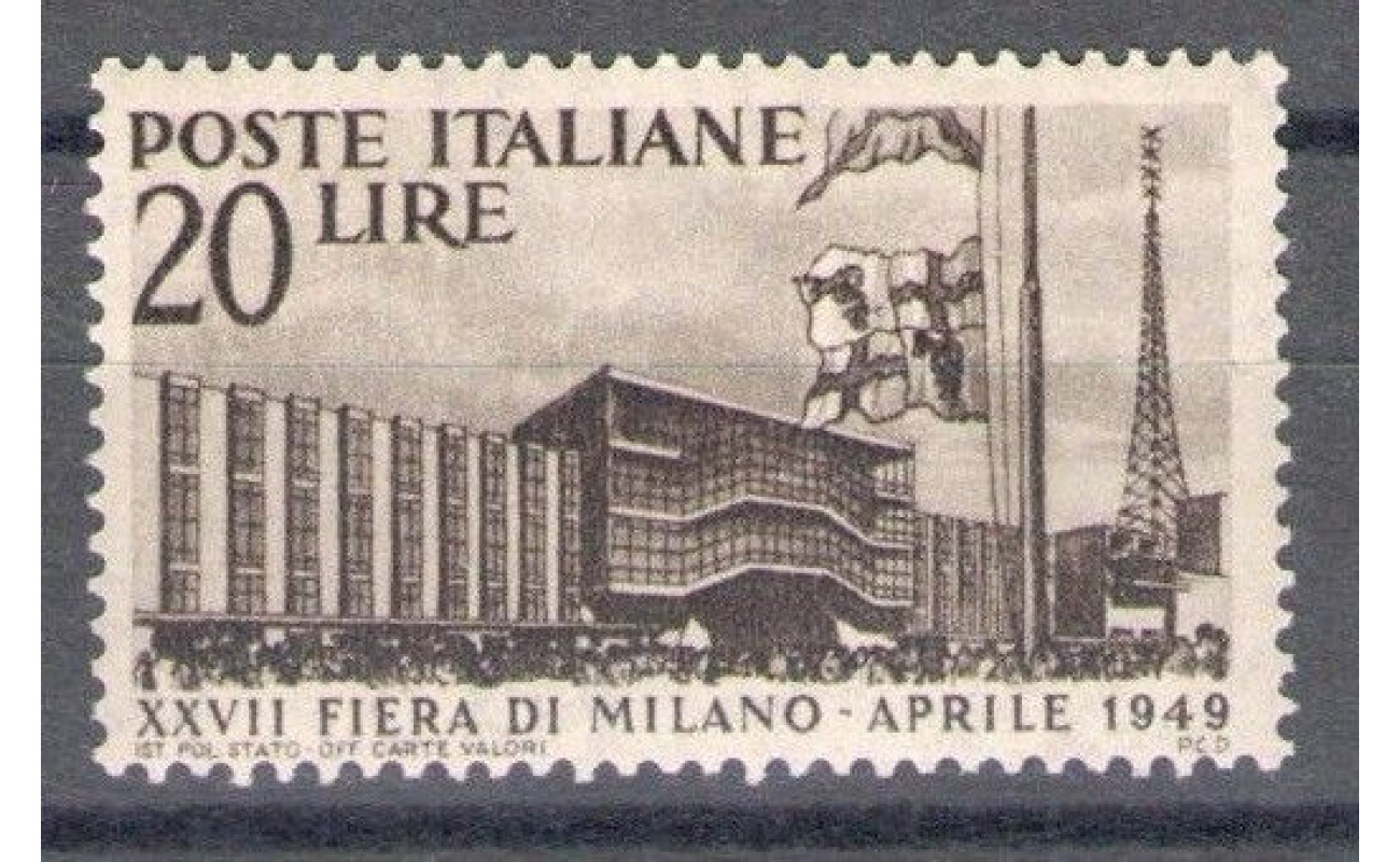 1949 Italia - Repubblica - 27  Fiera di Milano , 1 valore  n. 598 - MNH**