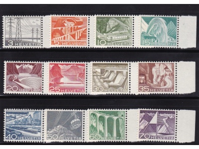 1949 SVIZZERA , n° 481/492  12 valori  MNH/**