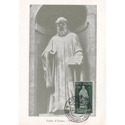 1950 Guido d'Arezzo, n° 626 su cartolina Maximum con annullo primo giorno