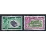 1951 PITCAIRN - SG 5a/6a Giorgio VI° e vedute  MNH** valori complementari