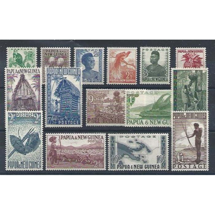 1952 Papua & New Guinea - Stanley Gibbons n. 1/15 - Ordinaria 15 valori - MNH**