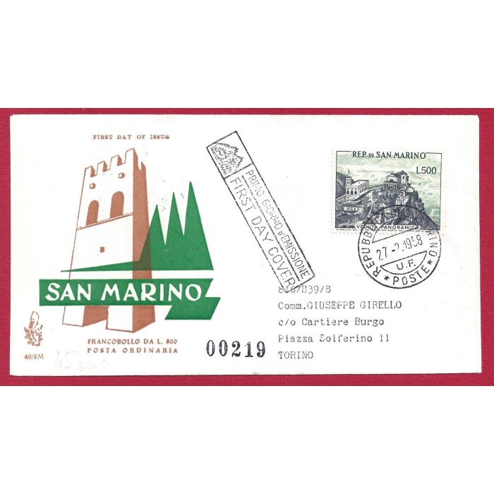 1958 SAN MARINO - n° 475 Panorama VENETIA