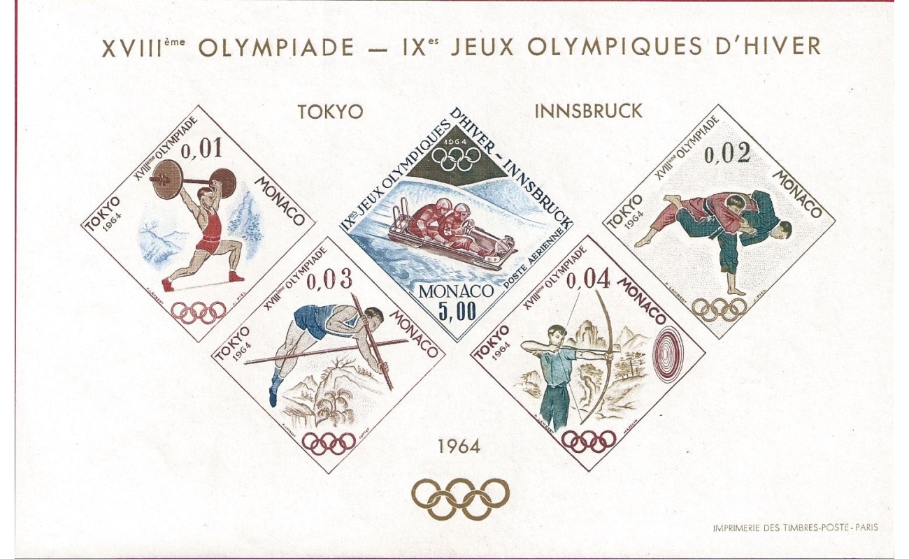 1964 MONACO, BFS 7 Olimpiadi di Innsbruck  MNH**
