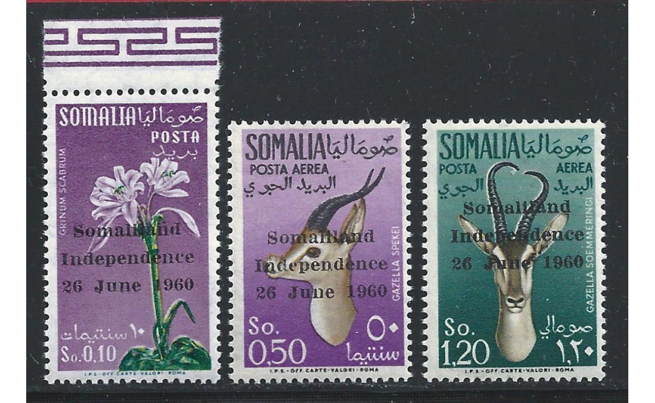 1965 SOMALIA - YT n° 1 + PA 1/2  3 valori  **/MNH