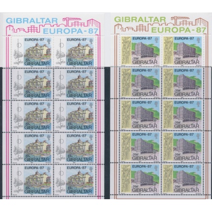 1987 EUROPA CEPT  Gibilterra 2 Minifogli "Architettura Moderna" MNH**