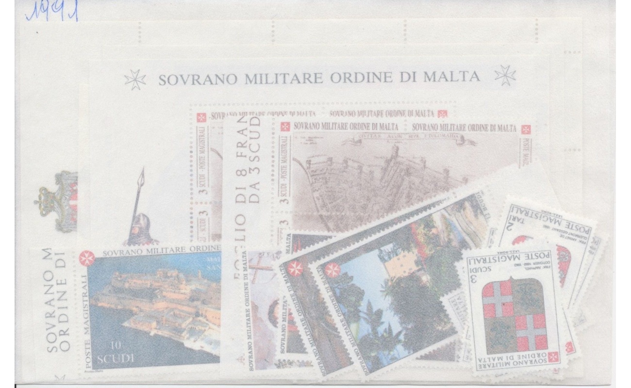 1991  Smom, Annata completa , francobolli nuovi , 24 valori + 4 Foglietti - MNH**