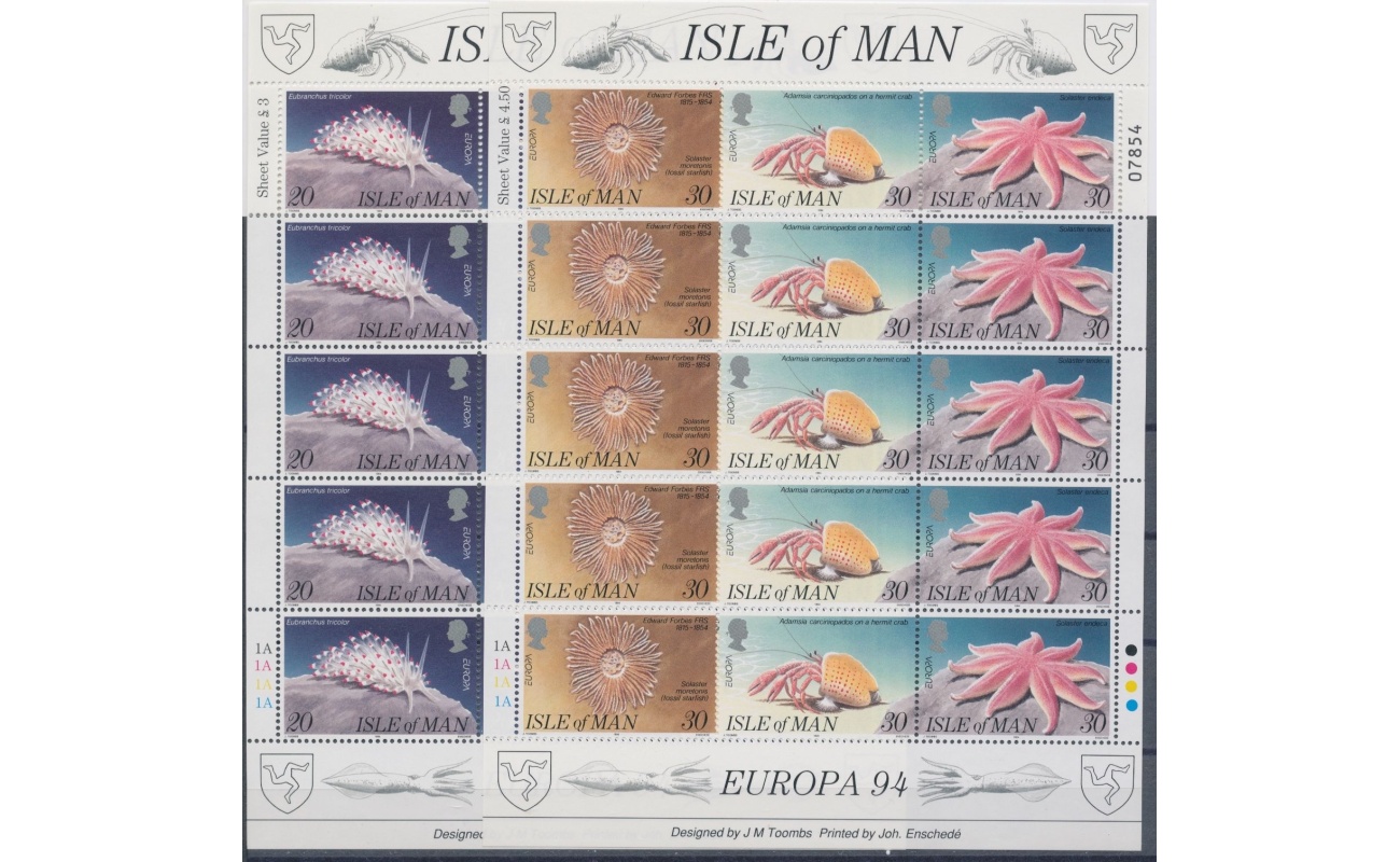 1993 EUROPA CEPT Isola di Man 2 Minifogli "Europa e le Scoperte" MNH**