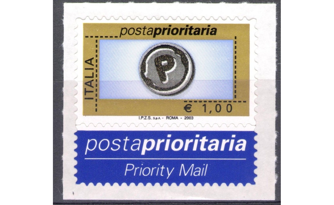 2003 Repubblica Posta Prioritaria 1 € blu oro nero giallo n° 2766 MNH**