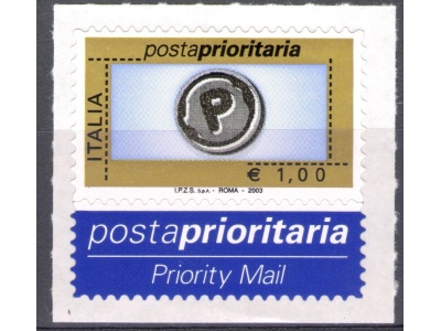 2003 Repubblica Posta Prioritaria 1 € blu oro nero giallo n° 2766 MNH**