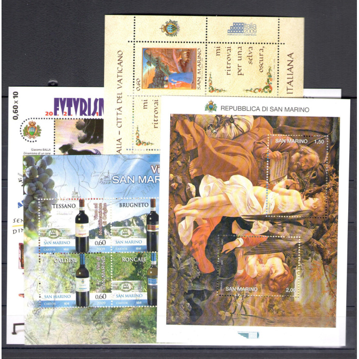 2009 San Marino, francobolli nuovi , Annata Completa, 33 valori + 4 Foglietti - MNH**