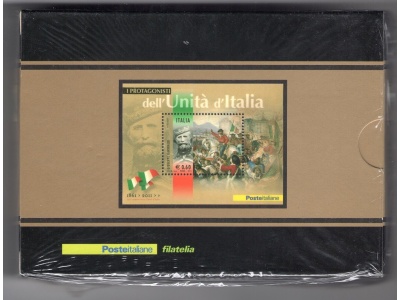 2011 Italia 150° Foglietto in argento Garibaldi Tiratura 2000 Foglietto n. 63A - MNH**