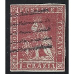 1851 Toscana, n° 4  USATO Firma A. Diena
