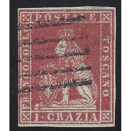 1851 Toscana, n° 4  USATO Firma A. Diena