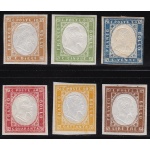 1855-63 SARDEGNA, n° 13E/18A 6 valori MLH/MH *