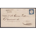1860 SARDEGNA, 20 cent. su lettera con annullo CASTIGLIONE D'INTELVI punti 12