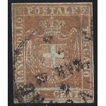 1860 TOSCANA, n° 22 80 cent. carnicino USATO Sigla A.Diena