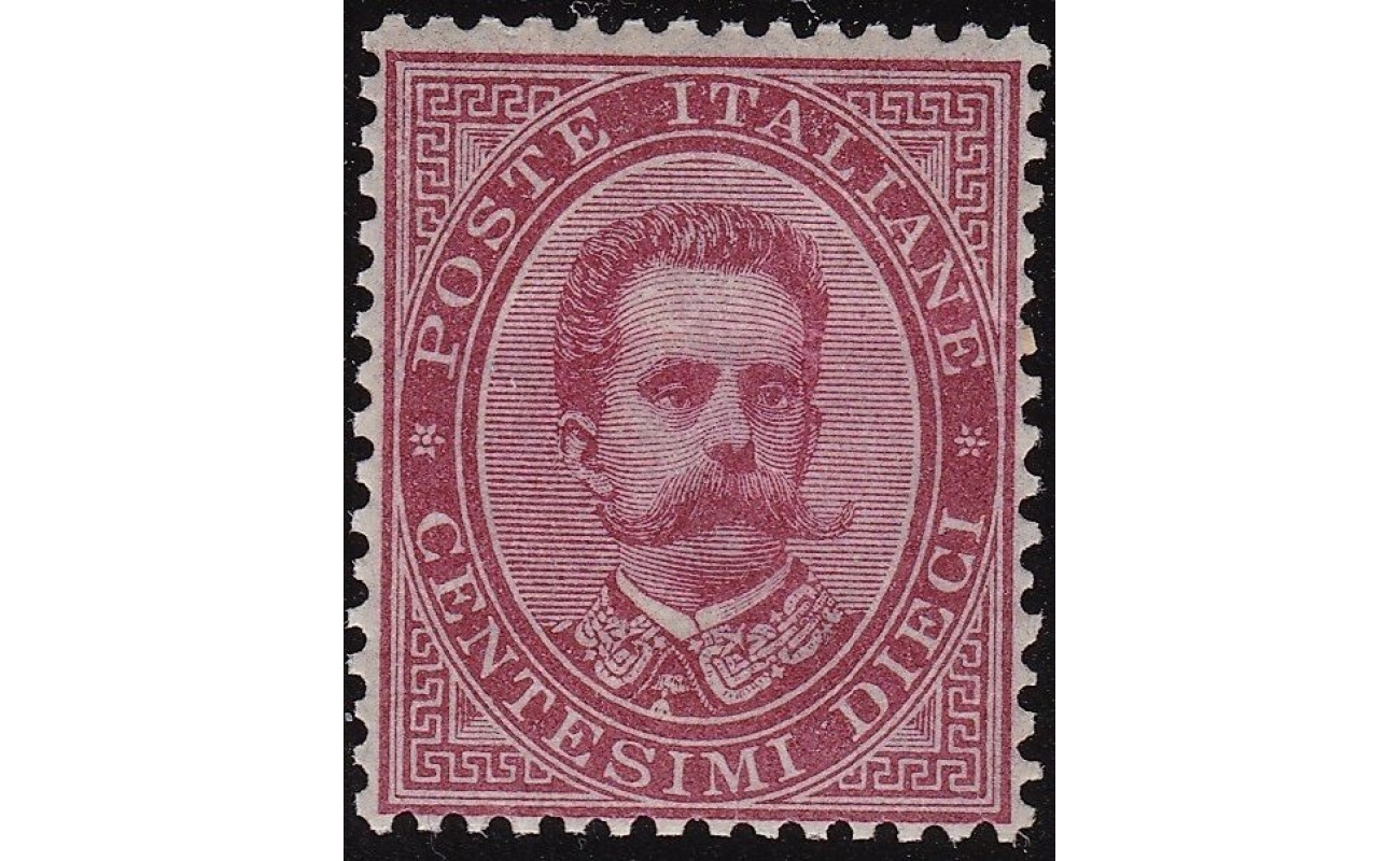 1879 Italia - Regno , n° 38 , 10c. carminio MNH** - Certificato G. Oliva