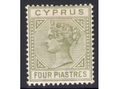1892  CIPRO, SG 35  4 Piastre grigio oliva  - MLH*