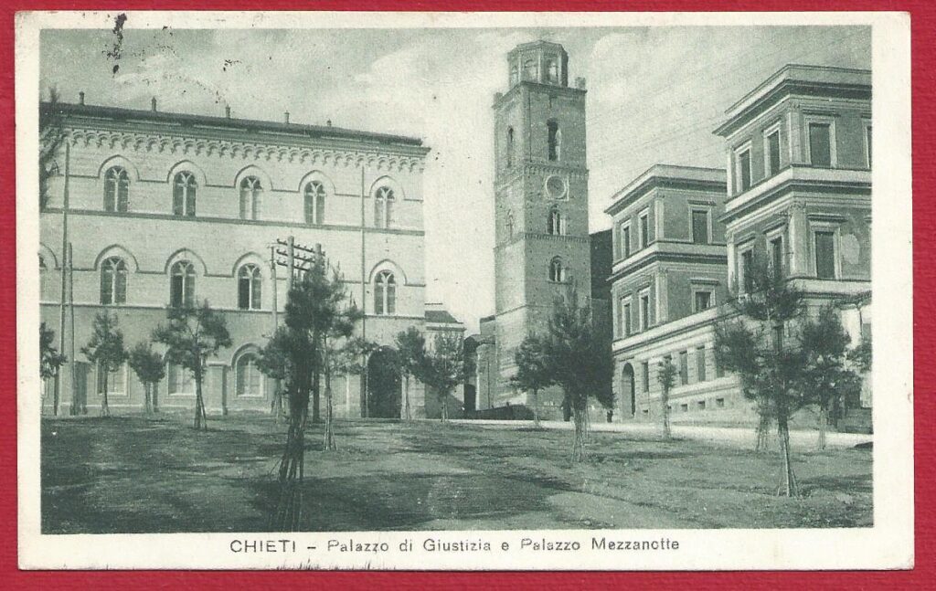 1920 CHIETI, Palazzo di Giustizia e Palazzo Mezzanotte VIAGGIATA