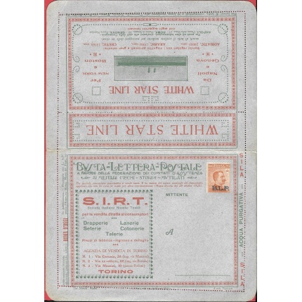 1922-23 REGNO, BLP n° 7  20 cent. arancio BUSTA SPECIALE NUOVA COMPLETA