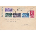 1930 Egeo - STAMPALIA, n° 12/16  la serie completa su lettera viaggiata