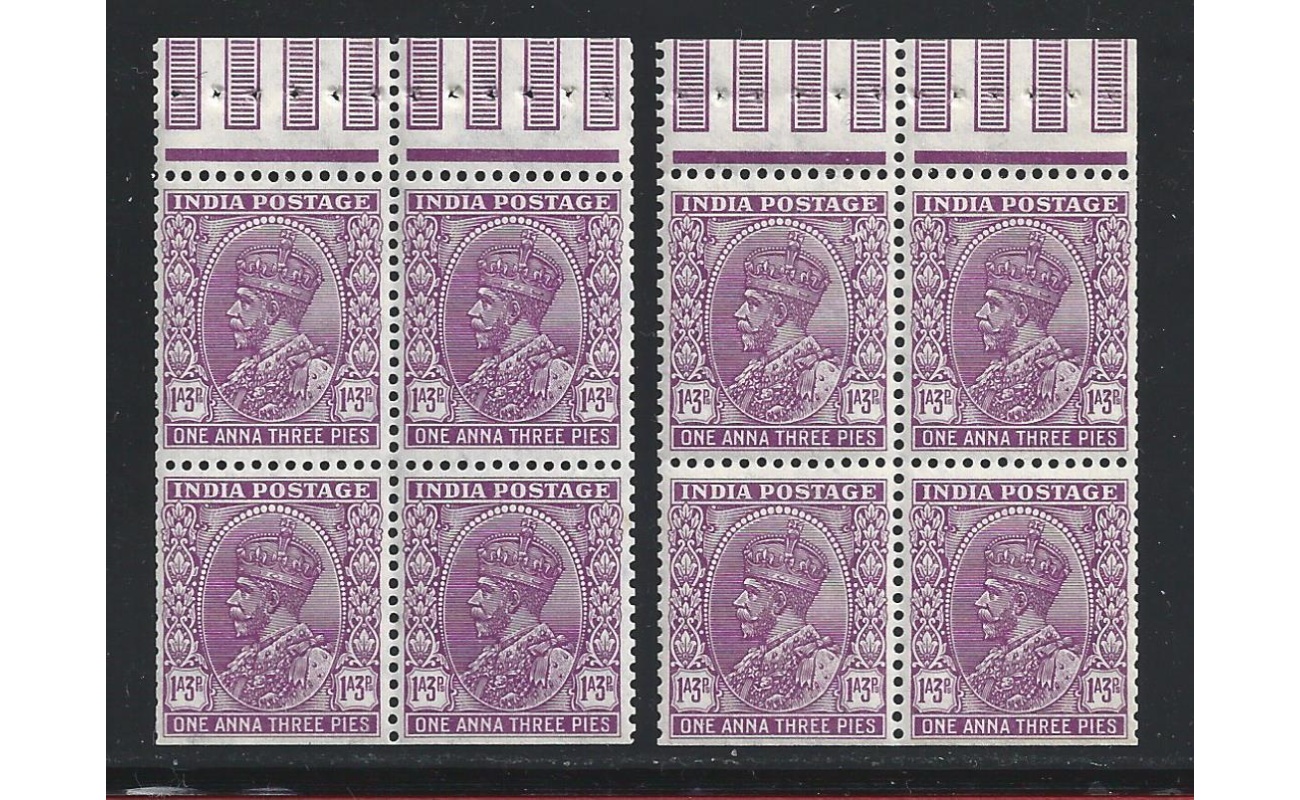 1932 INDIA, SG n° 235-235a PANES FROM BOOKLET SB20  MNH**