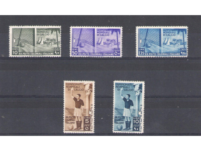 1934 COLONIE ITALIANE , Campionati Mondiali di  Calcio,  Posta Ordinaria , n° 46/50 , MNH**