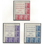 1939 Regno - n° 449/451 Ferrovie MNH/**  Blocco angolare