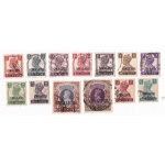 1942-48 INDIA Gwalior - SG 112/113 + 118-128 13 values USED