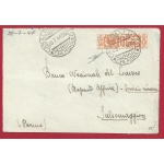 1944 Italia - lettera affrancata con Pacco Postale n. 28 - 50 cent  arancio isolato