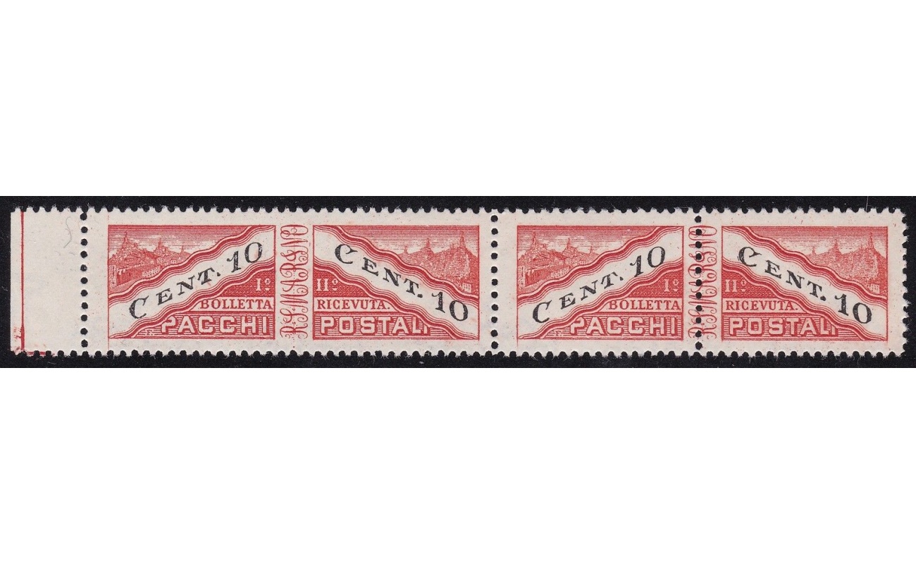 1945 SAN MARINO, Pacchi Postali n° 19i  10 cent. arancio e nero MNH/**