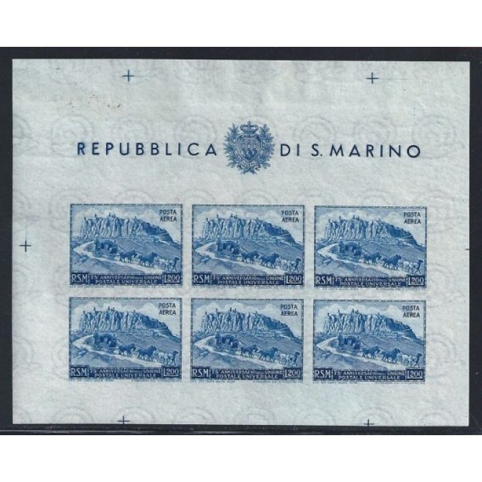 1951 SAN MARINO, Foglietto n° 11 UPU 200 lire ND  MNH/**