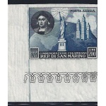 1952 SAN MARINO, Posta Aerea , n° 101c ,  Colombo MNH** NON DENTELLATO ADF