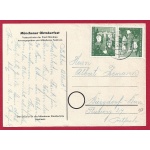 1953 GERMANIA - n° 39 in coppia su cartolina dell'Oktoberfest