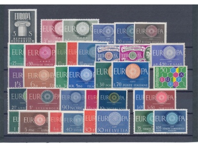 1960 EUROPA CEPT , annata completa , francobolli nuovi ,  20 paesi 36 valori , MNH**